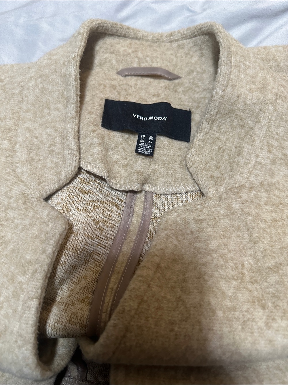 Vero Moda Tan/Cream snap closure jacket